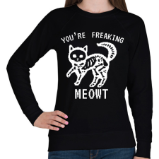 PRINTFASHION Freaking meowt - Női pulóver - Fekete női pulóver, kardigán