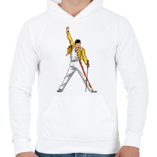 PRINTFASHION Freddie Mercury  - Férfi kapucnis pulóver - Fehér