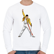 PRINTFASHION Freddie Mercury - Férfi pulóver - Fehér férfi pulóver, kardigán