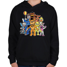 PRINTFASHION Freddy - Fazbear & Friends FNAF - Gyerek kapucnis pulóver - Fekete