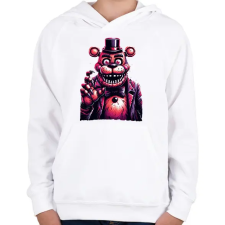 PRINTFASHION Freddy Fazbear - Gyerek kapucnis pulóver - Fehér gyerek pulóver, kardigán