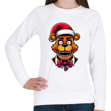 PRINTFASHION Freddy Fazbear Karácsonyi minta - Női pulóver - Fehér női pulóver, kardigán
