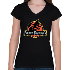 PRINTFASHION Freddy Fazbear's - Női V-nyakú póló - Fekete női póló