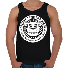 PRINTFASHION Freddy Fazbear's Pizza - Férfi atléta - Fekete atléta, trikó