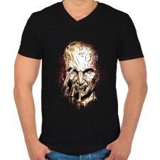 PRINTFASHION Freddy Krueger 3 - Férfi V-nyakú póló - Fekete férfi póló