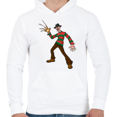 PRINTFASHION Freddy_Krueger_ - Férfi kapucnis pulóver - Fehér