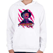 PRINTFASHION Freddy Krueger - Gyerek kapucnis pulóver - Fehér gyerek pulóver, kardigán