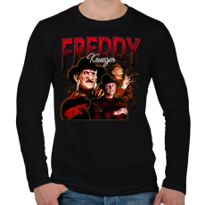 PRINTFASHION Freddy Kruger - Férfi hosszú ujjú póló - Fekete