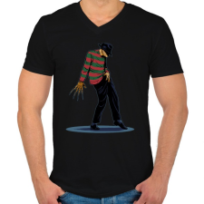 PRINTFASHION Freddy tánc - Férfi V-nyakú póló - Fekete férfi póló