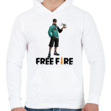 PRINTFASHION Free fire ryden - Férfi kapucnis pulóver - Fehér férfi pulóver, kardigán