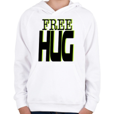 PRINTFASHION Free hug - Gyerek kapucnis pulóver - Fehér gyerek pulóver, kardigán