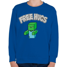 PRINTFASHION Free Hugs - Gyerek pulóver - Királykék