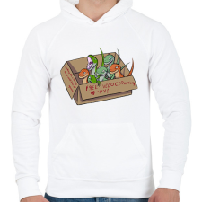 PRINTFASHION Free velociraptors - Férfi kapucnis pulóver - Fehér férfi pulóver, kardigán