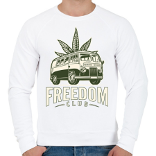 PRINTFASHION freedom club - weed and travel - Férfi pulóver - Fehér férfi pulóver, kardigán