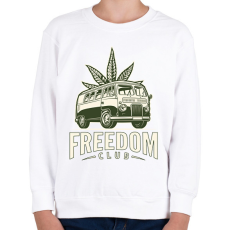 PRINTFASHION freedom club - weed and travel - Gyerek pulóver - Fehér