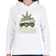 PRINTFASHION freedom club - weed and travel - Női kapucnis pulóver - Fehér női pulóver, kardigán