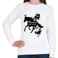 PRINTFASHION freedom for ever - Női pulóver - Fehér női pulóver, kardigán