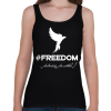 PRINTFASHION #freedoom fehér - Női atléta - Fekete