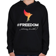PRINTFASHION #freedoom - Gyerek kapucnis pulóver - Fekete gyerek pulóver, kardigán