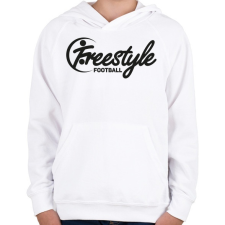 PRINTFASHION freestyle-football - Gyerek kapucnis pulóver - Fehér gyerek pulóver, kardigán
