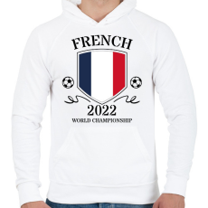 PRINTFASHION French 2022 - Férfi kapucnis pulóver - Fehér