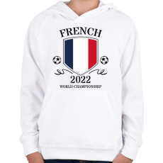 PRINTFASHION French 2022 - Gyerek kapucnis pulóver - Fehér