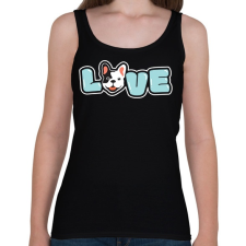 PRINTFASHION French Bulldog - Női atléta - Fekete női trikó