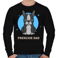 PRINTFASHION Frenchie Dad - Férfi pulóver - Fekete