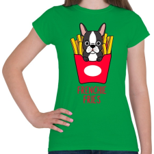 PRINTFASHION Frenchie Fries  - Női póló - Zöld női póló