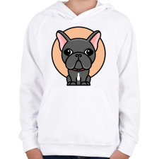 PRINTFASHION Frenchie - Gyerek kapucnis pulóver - Fehér gyerek pulóver, kardigán