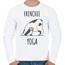 PRINTFASHION FRENCHIE YOGA - Férfi pulóver - Fehér férfi pulóver, kardigán