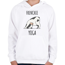 PRINTFASHION FRENCHIE YOGA - Gyerek kapucnis pulóver - Fehér gyerek pulóver, kardigán
