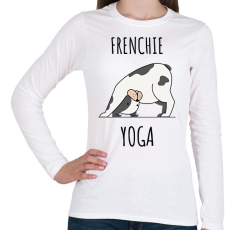 PRINTFASHION FRENCHIE YOGA - Női hosszú ujjú póló - Fehér