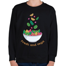 PRINTFASHION Fresh and Vega - Gyerek pulóver - Fekete