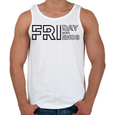 PRINTFASHION Friday with Friends - Black - Férfi atléta - Fehér atléta, trikó