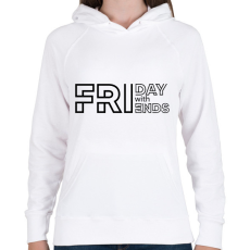 PRINTFASHION Friday with Friends - Black - Női kapucnis pulóver - Fehér