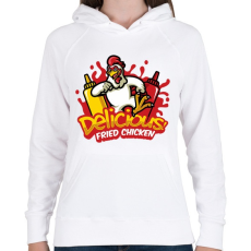 PRINTFASHION Fried Chicken - Női kapucnis pulóver - Fehér