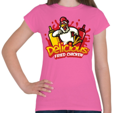 PRINTFASHION Fried Chicken - Női póló - Rózsaszín női póló