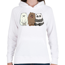 PRINTFASHION Friend Bears - Női kapucnis pulóver - Fehér női pulóver, kardigán