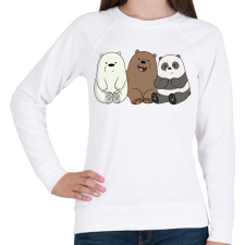 PRINTFASHION Friend Bears - Női pulóver - Fehér női pulóver, kardigán