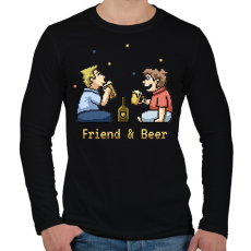 PRINTFASHION Friend & Beer - Férfi hosszú ujjú póló - Fekete