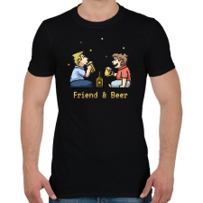 PRINTFASHION Friend & Beer - Férfi póló - Fekete férfi póló