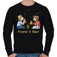 PRINTFASHION Friend & Beer - Férfi pulóver - Fekete