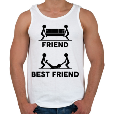 PRINTFASHION Friend - Best friend - Férfi atléta - Fehér atléta, trikó