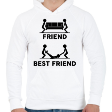 PRINTFASHION Friend - Best friend - Férfi kapucnis pulóver - Fehér férfi pulóver, kardigán