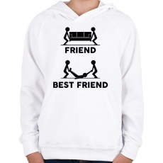 PRINTFASHION Friend - Best friend - Gyerek kapucnis pulóver - Fehér