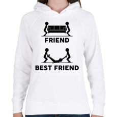 PRINTFASHION Friend - Best friend - Női kapucnis pulóver - Fehér