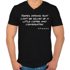 PRINTFASHION Friends 04 - Férfi V-nyakú póló - Fekete férfi póló