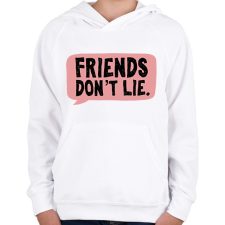 PRINTFASHION Friends don't lie - Gyerek kapucnis pulóver - Fehér gyerek pulóver, kardigán