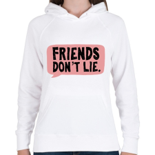 PRINTFASHION Friends don't lie - Női kapucnis pulóver - Fehér női pulóver, kardigán